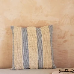 Graham & Green Sofa Cushions|Cushions<Misty Square Blue and White Striped Cushion