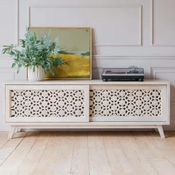 Graham & Green Sideboards & Tv Stands<Momoka Hand-Carved Sideboard with Sliding Doors
