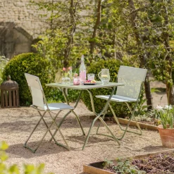 Graham & Green Garden Chairs & Sofas|Garden Chairs & Sofas<Moss Green Balcony Table and Two Chairs Set