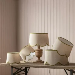 Graham & Green Lamp Shades<Moss Green Scallop Lamp Shades