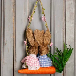 Graham & Green Decorative Accessories<Mr & Mrs Bunny On a Swing Decoration