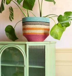 Graham & Green Vases & Plant Pots|Household Storage<Multicoloured Stripe Basket