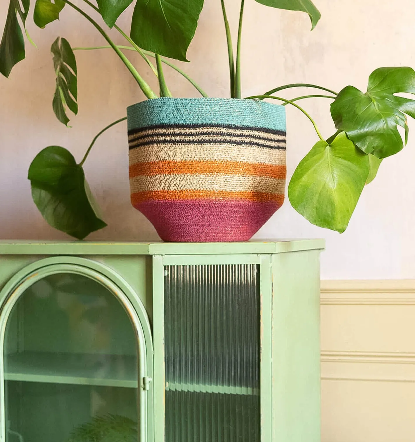 Graham & Green Vases & Plant Pots|Household Storage<Multicoloured Stripe Basket