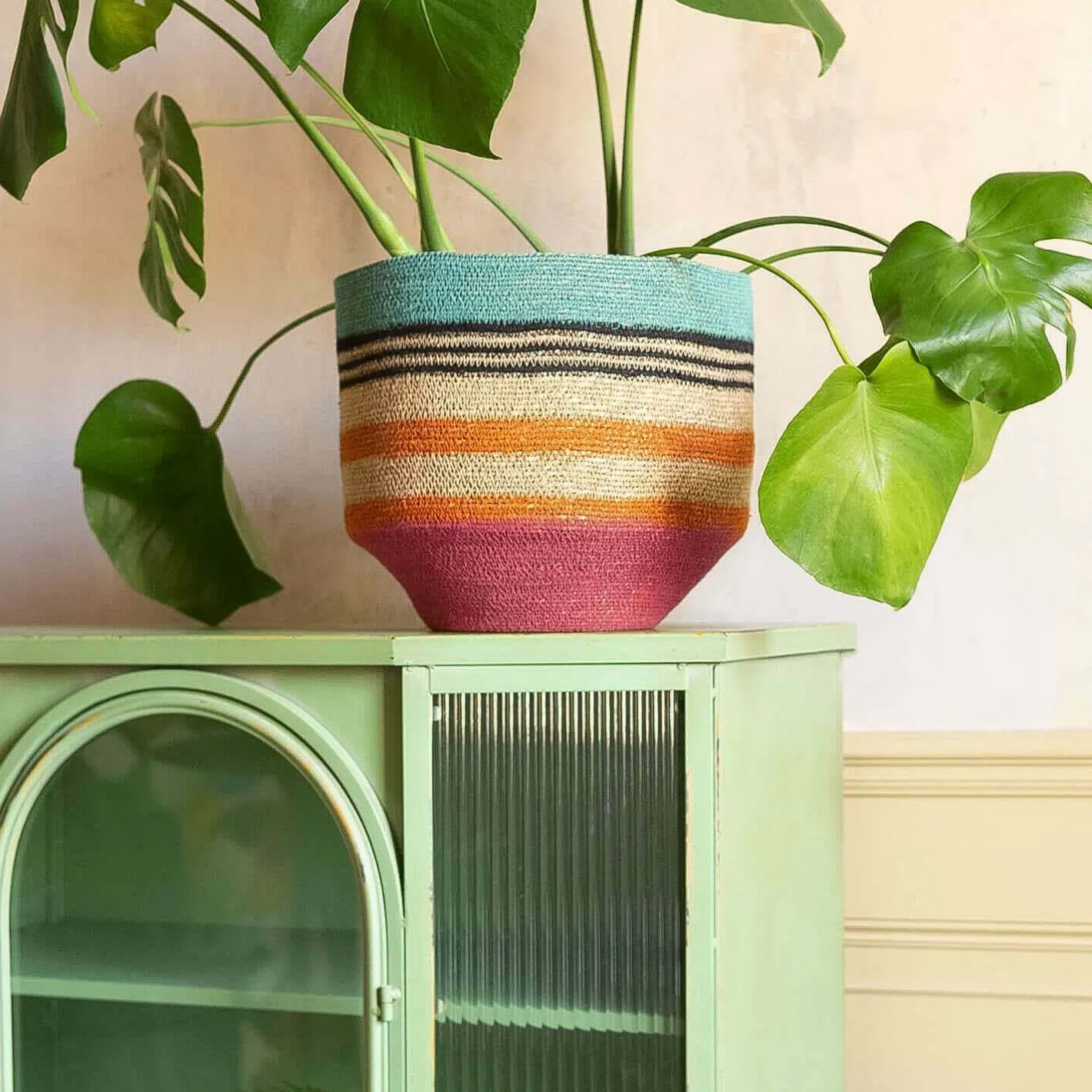 Graham & Green Vases & Plant Pots|Household Storage<Multicoloured Stripe Basket