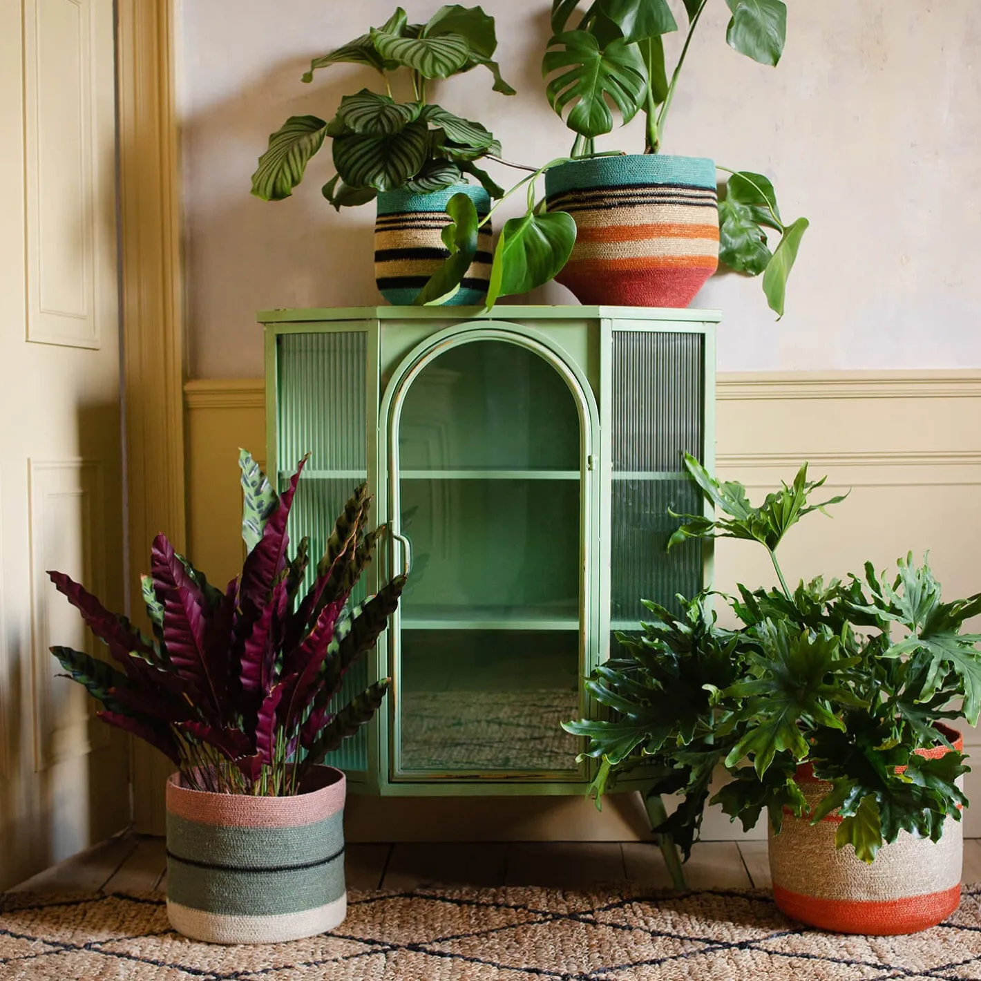 Graham & Green Vases & Plant Pots|Household Storage<Multicoloured Stripe Basket