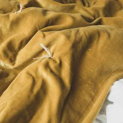 Graham & Green Quilts & Bedding<Mustard Velvet Pebble Quilts