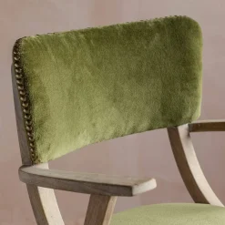 Graham & Green Dining Chairs<Myles Olive Velvet Armchair