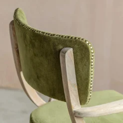 Graham & Green Dining Chairs<Myles Olive Velvet Armchair