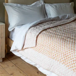 Graham & Green Quilts & Bedding<Natural Flower Hand-Printed Quilt