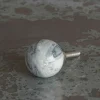Graham & Green Knobs & Handles<Natural Grey Marble Round Knob