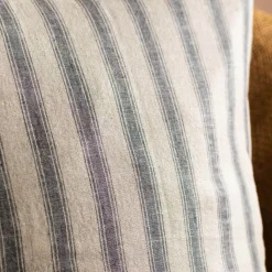 Graham & Green Sofa Cushions|Cushions<Natural Grey Striped Large Square Cushion