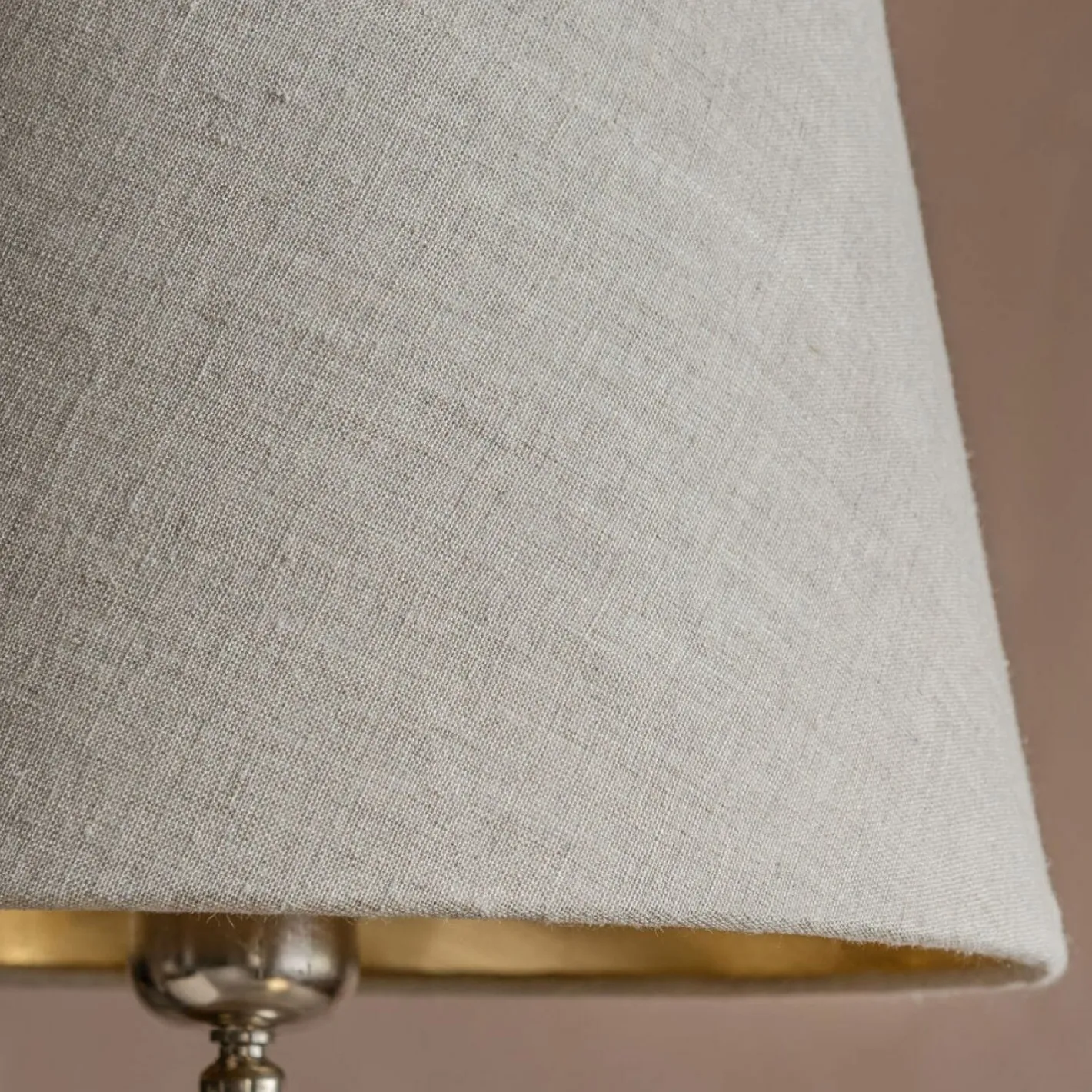 Graham & Green Lamp Shades<Natural Linen and Gold Straight Empire Lamp Shades
