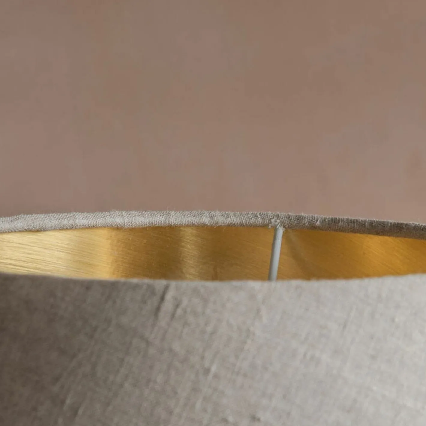 Graham & Green Lamp Shades<Natural Linen and Gold Straight Empire Lamp Shades