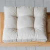 Graham & Green Seat Pads & Bed Rolls|Seat Pads & Bed Rolls<Natural Linen Square Seat Pad with Striped Linen Border