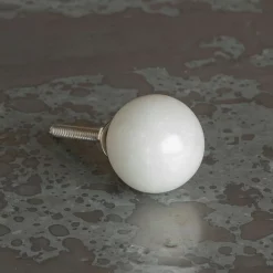 Graham & Green Knobs & Handles<Natural White Marble Round Knob