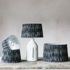 Graham & Green Lamp Shades<Navy Pleated Ikat Lamp Shades