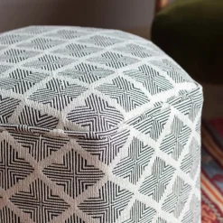 Graham & Green Footstools|Footstools<Nora Ecru Jacquard Footstool