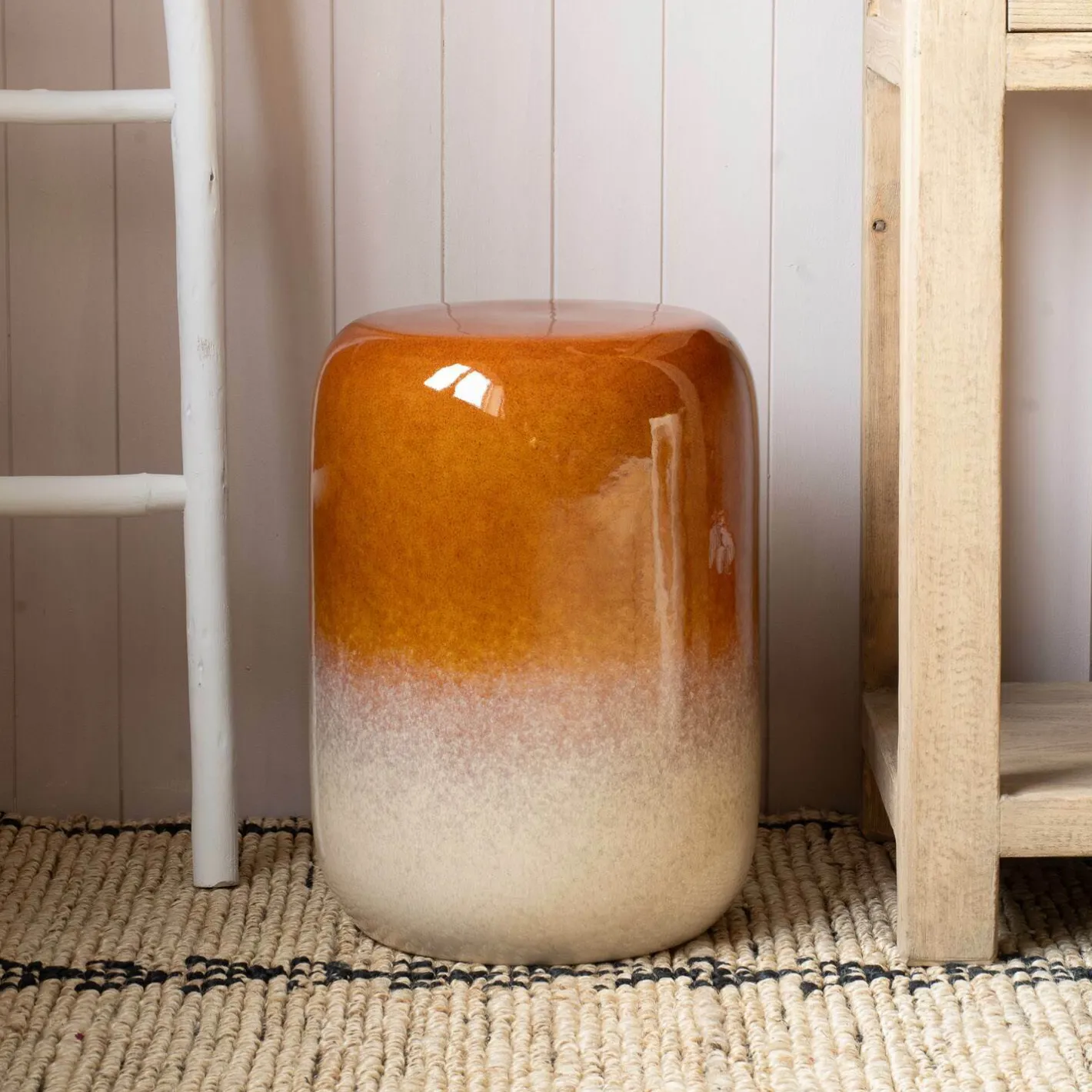 Graham & Green Side Tables<Ochre Ombre Ceramic Side Table