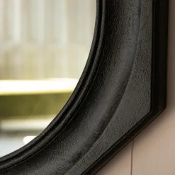 Graham & Green Round Mirrors|Wall Mirrors<Octavia Large Black Wood Wall Mirror