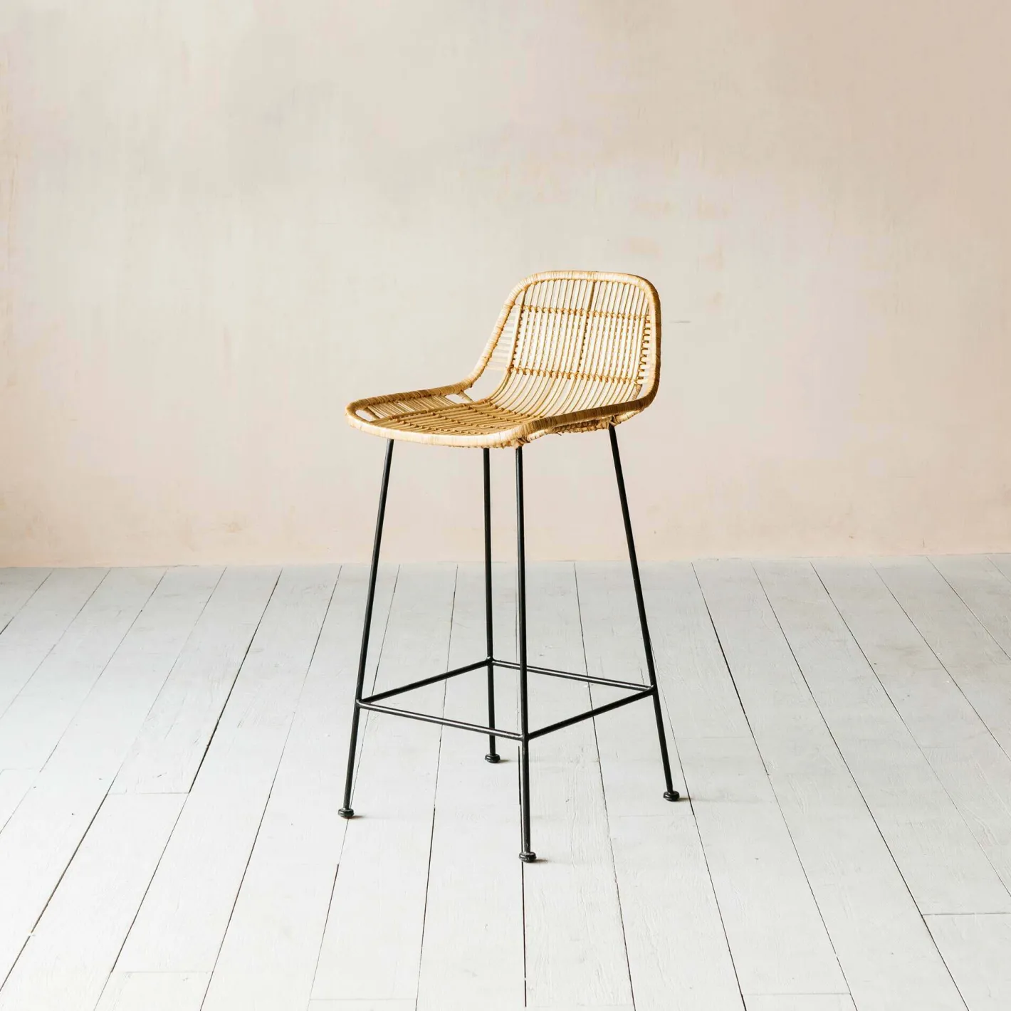 Graham & Green Stools<Ola Graphic Weave Rattan Kitchen Stool