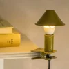 Graham & Green Table Lamps<Olive Enamel Mushroom Clip Lamp
