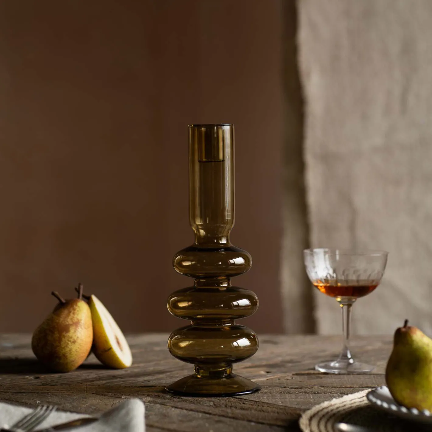Graham & Green Candle Holders & Candles<Olive Green Bubble Candle Holder