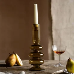 Graham & Green Candle Holders & Candles<Olive Green Bubble Candle Holder