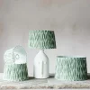 Graham & Green Lamp Shades<Olive Green Pleated Ikat Lamp Shades
