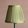 Graham & Green Lamp Shades<Olive Green Pleated Lamp Shade