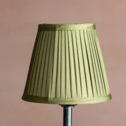 Graham & Green Lamp Shades<Olive Green Pleated Lamp Shade