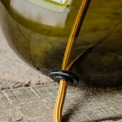 Graham & Green Table Lamps<Olive Green Recycled Glass Table Lamp