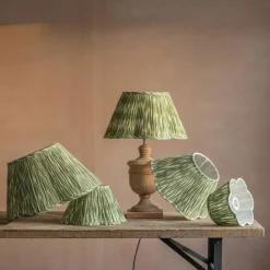 Graham & Green Lamp Shades<Olive Ikat Scalloped Empire Lamp Shades