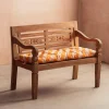 Graham & Green Seat Pads & Bed Rolls|Seat Pads & Bed Rolls<Orange Candy Stripe Bench Seat Pad