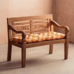 Graham & Green Seat Pads & Bed Rolls|Seat Pads & Bed Rolls<Orange Candy Stripe Bench Seat Pad