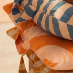Graham & Green Seat Pads & Bed Rolls|Seat Pads & Bed Rolls<Orange Candy Stripe Bench Seat Pad