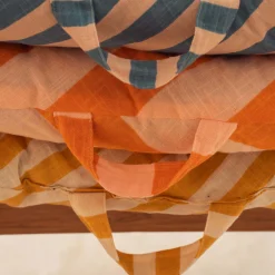 Graham & Green Seat Pads & Bed Rolls|Seat Pads & Bed Rolls<Orange Candy Stripe Bench Seat Pad