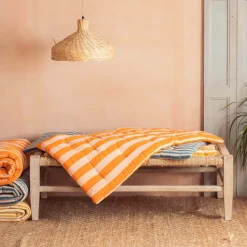 Graham & Green Seat Pads & Bed Rolls|Seat Pads & Bed Rolls<Orange Candy Stripe Small Seat Mat