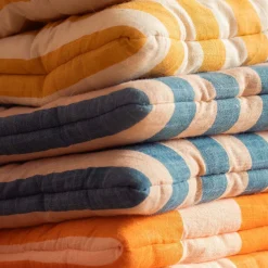 Graham & Green Seat Pads & Bed Rolls|Seat Pads & Bed Rolls<Orange Candy Stripe Small Seat Mat
