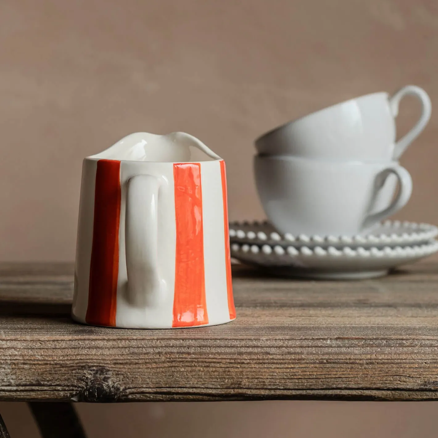 Graham & Green Outdoor Dining|Jugs & Carafes<Orange Stripe Creamer Jug