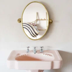 Graham & Green Bathroom Mirrors|Bathroom Mirrors<Otto Antique Gold Oval Tilting Mirror