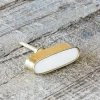 Graham & Green Knobs & Handles<Oval White Marble and Brass Knob