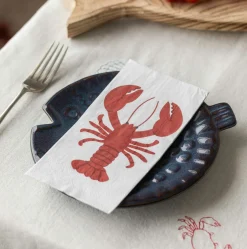 Graham & Green Table Cloths & Napkins|Table Cloths & Napkins<Pack of Sixteen Lobster Paper Napkins