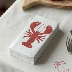Graham & Green Table Cloths & Napkins|Table Cloths & Napkins<Pack of Sixteen Lobster Paper Napkins