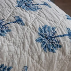 Graham & Green Quilts & Bedding<Palm Tree and Blue Stripe Reversible King Size Quilt