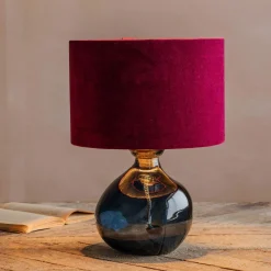 Graham & Green Table Lamps<Petrol Blue Recycled Glass Table Lamp