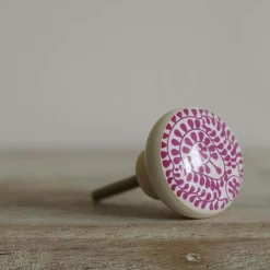 Graham & Green Knobs & Handles<Pink Floral Resin Knob