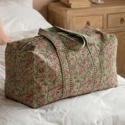 Graham & Green Bags<Pink & Green Floral Weekend Bag - Large