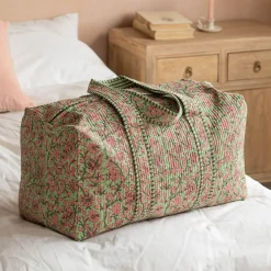 Graham & Green Bags<Pink & Green Floral Weekend Bag - Large