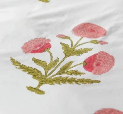 Graham & Green Quilts & Bedding<Pink Pavot Flower Block Printed King Size Duvet Cover Set