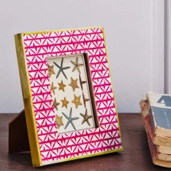 Graham & Green Photo Frames<Pink Print Bone Frame